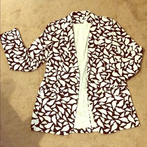 DVF Longline Printed Silk Blazer, 12
